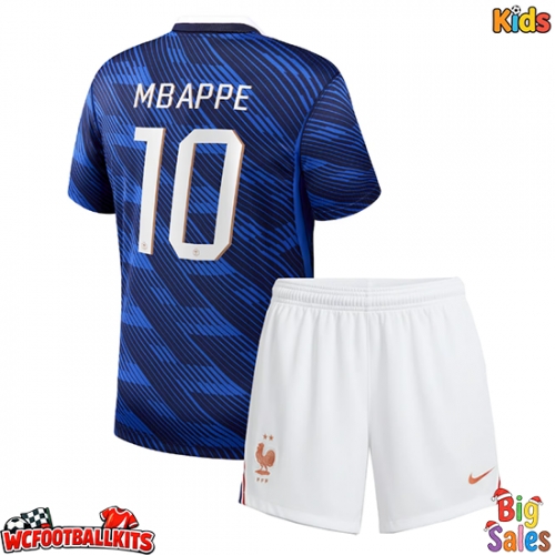 France Kylian Mbappe #10 Replica Home Stadium Kit for Kids World Cup 2026 Short Sleeve (+ pants)